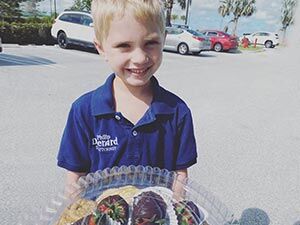 Photo: Our Junior Employee for delivering goodies for Nurses Appreciation Week! 